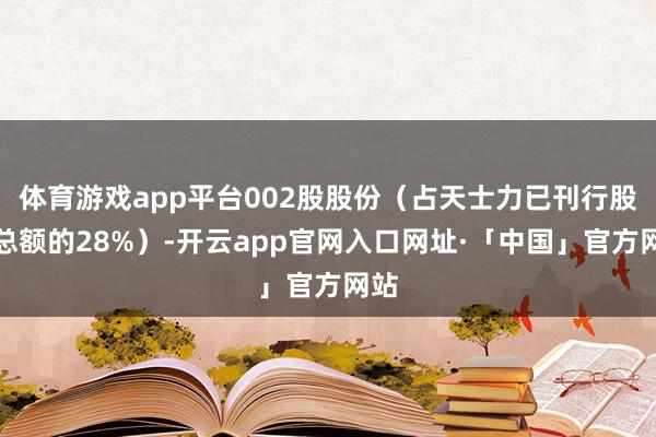 体育游戏app平台002股股份（占天士力已刊行股份总额的28%）-开云app官网入口网址·「中国」官方网站